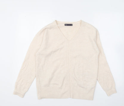 Womens UK Size XS Marks and Spencer Beige Pullover Jumper