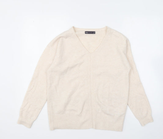 Womens UK Size XS Marks and Spencer Beige Pullover Jumper