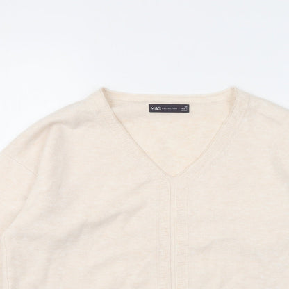 Womens UK Size XS Marks and Spencer Beige Pullover Jumper