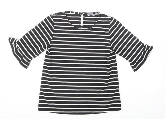 Womens UK Size XS Oasis Black Basic T-Shirt