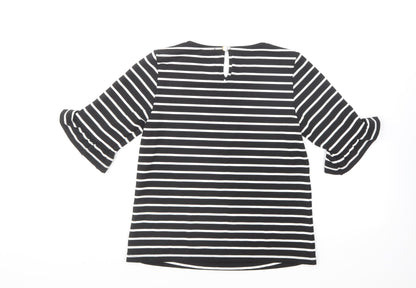 Womens UK Size XS Oasis Black Basic T-Shirt