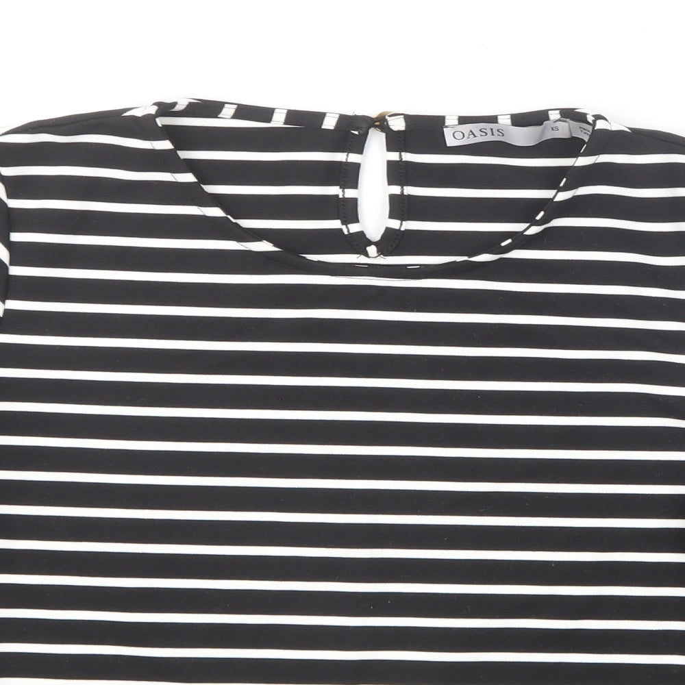 Womens UK Size XS Oasis Black Basic T-Shirt