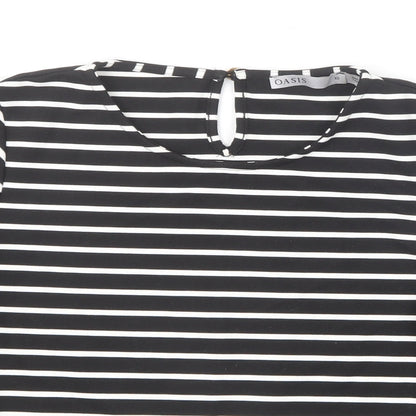 Womens UK Size XS Oasis Black Basic T-Shirt