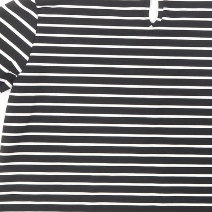 Womens UK Size XS Oasis Black Basic T-Shirt