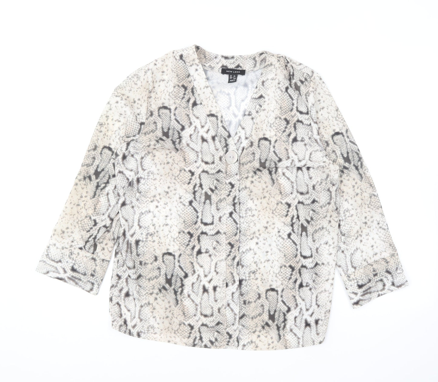 Womens UK Size 12 New Look Beige Basic Blouse