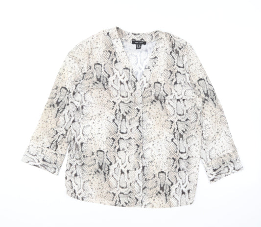 Womens UK Size 12 New Look Beige Basic Blouse