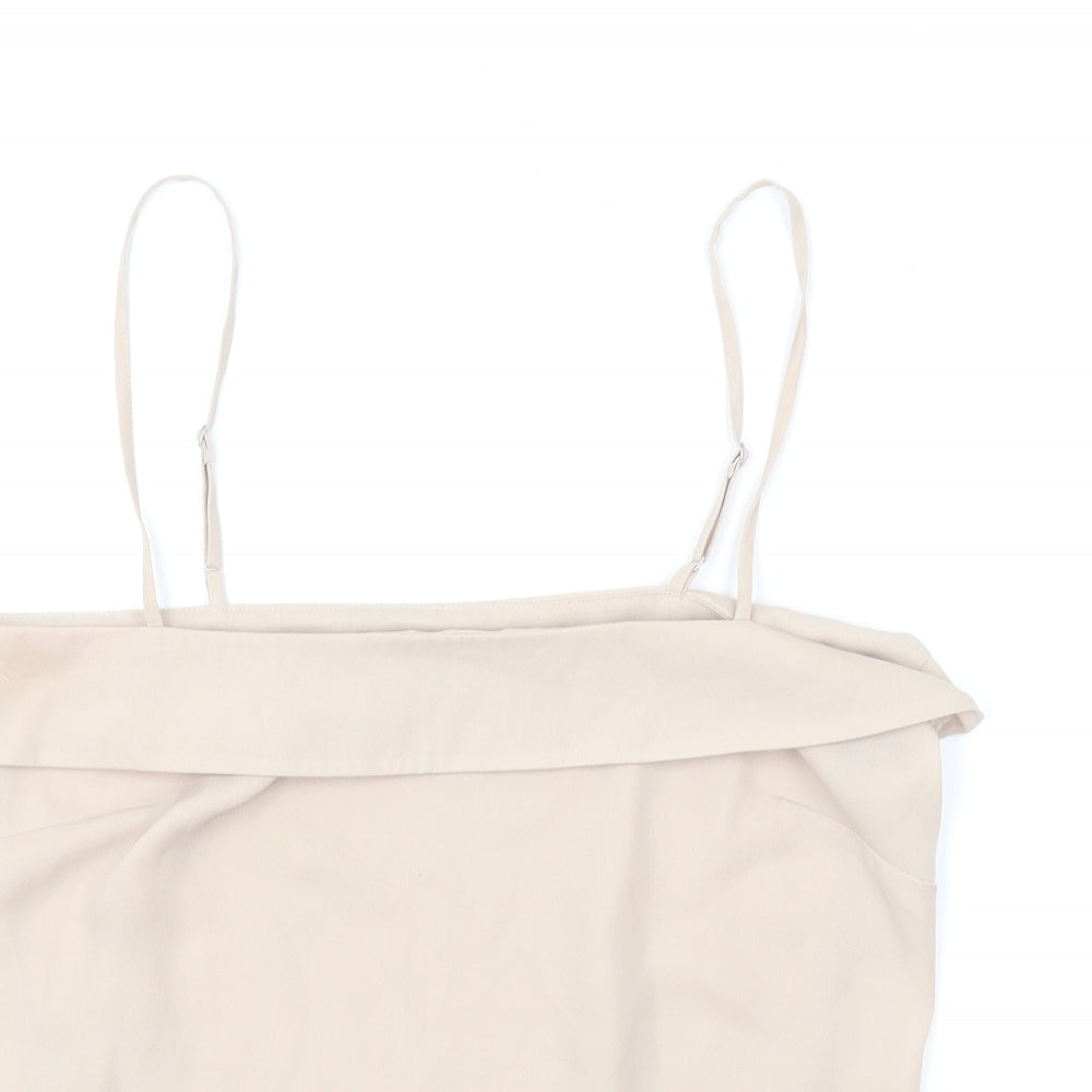 Womens UK Size 12 Warehouse Beige Camisole T-Shirt