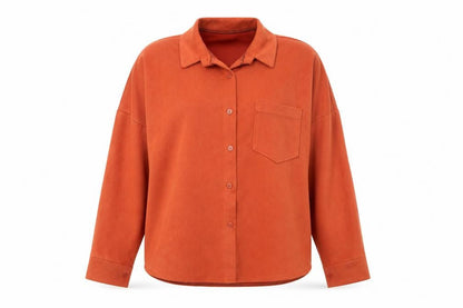 Womens UK Size L Preworn Orange Basic Button-Up