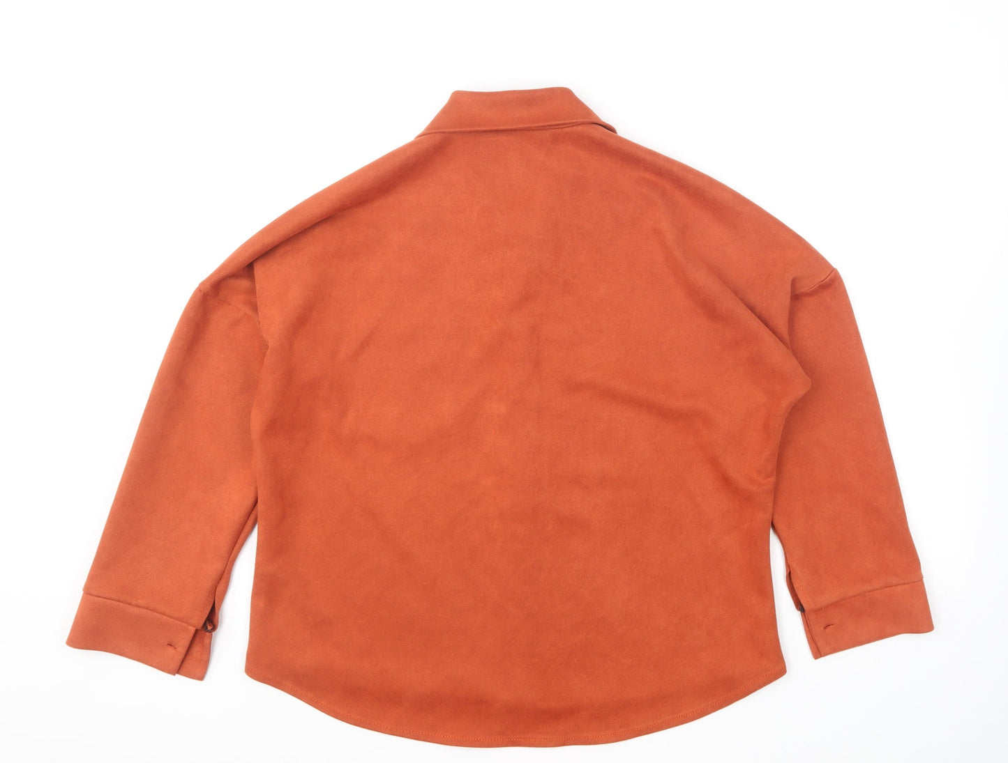 Womens UK Size L Preworn Orange Basic Button-Up
