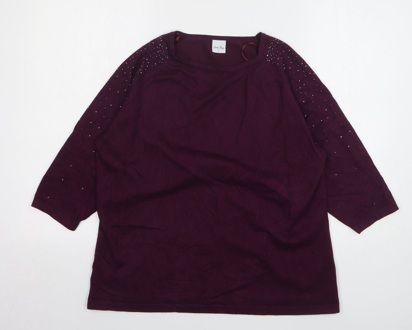 Womens UK Size L Stock Shop Purple Pullover Jumper