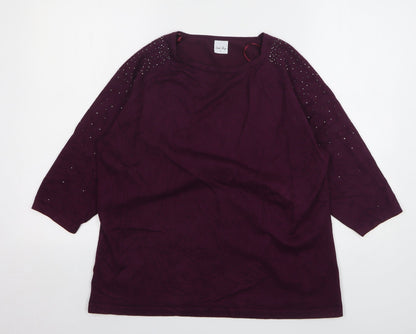 Womens UK Size L Stock Shop Purple Pullover Jumper