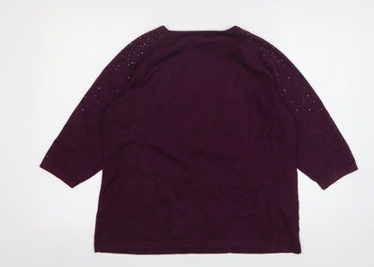 Womens UK Size L Stock Shop Purple Pullover Jumper