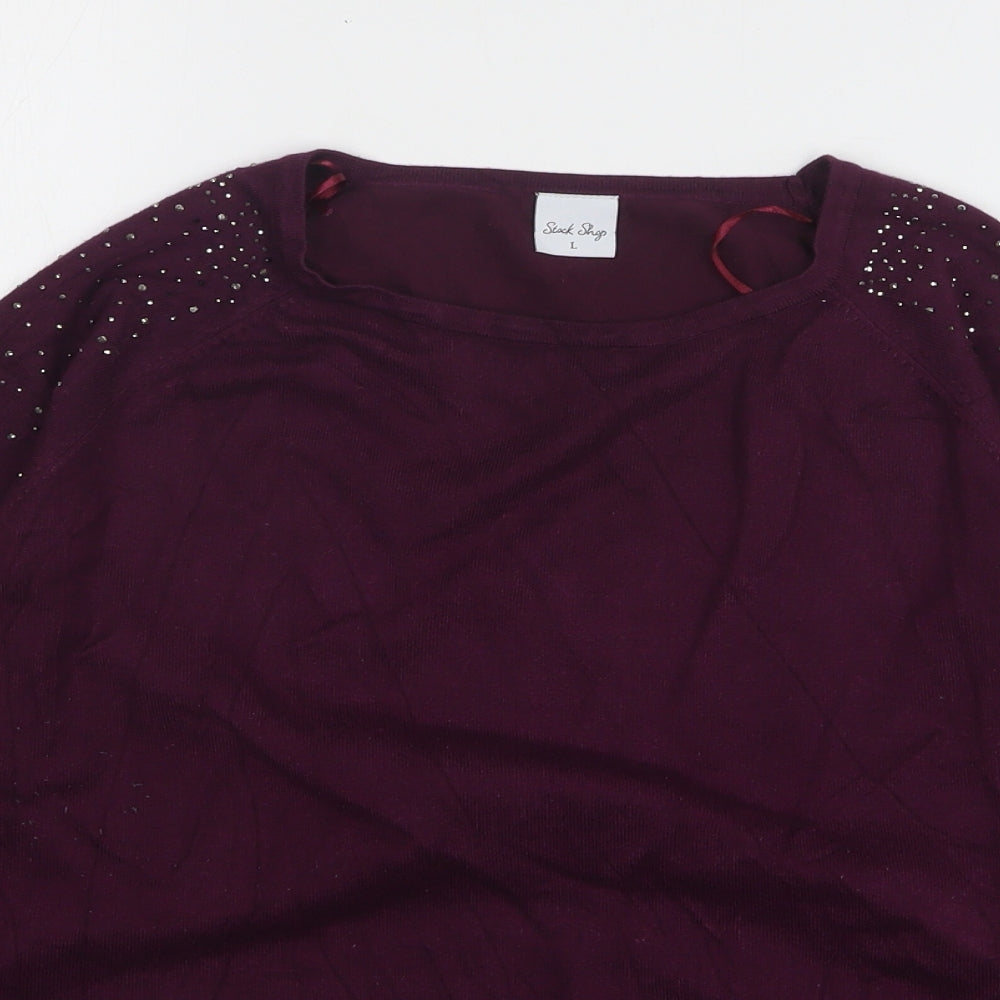 Womens UK Size L Stock Shop Purple Pullover Jumper
