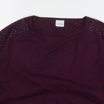 Womens UK Size L Stock Shop Purple Pullover Jumper