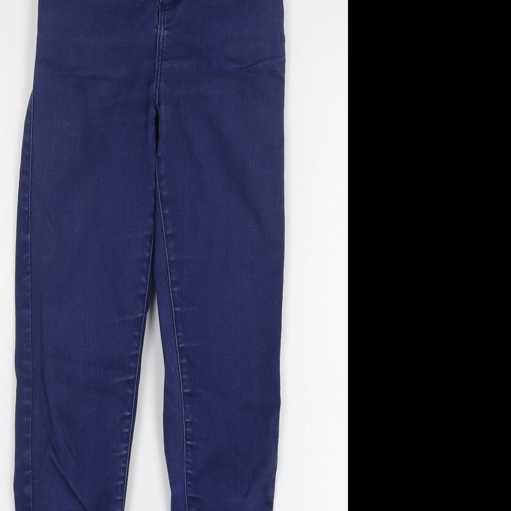 Topshop Womens Blue Cotton Skinny Jeans Size 26 in L28 in Regular Button
