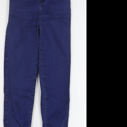 Topshop Womens Blue Cotton Skinny Jeans Size 26 in L28 in Regular Button