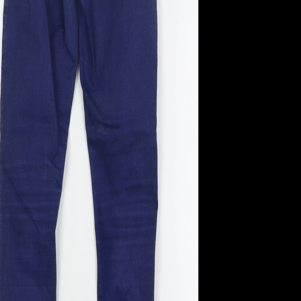 Topshop Womens Blue Cotton Skinny Jeans Size 26 in L28 in Regular Button