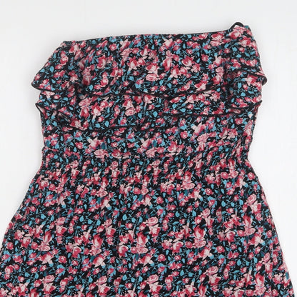 Apricot Womens Multicoloured Floral Viscose Mini Size S Off the Shoulder Pullover