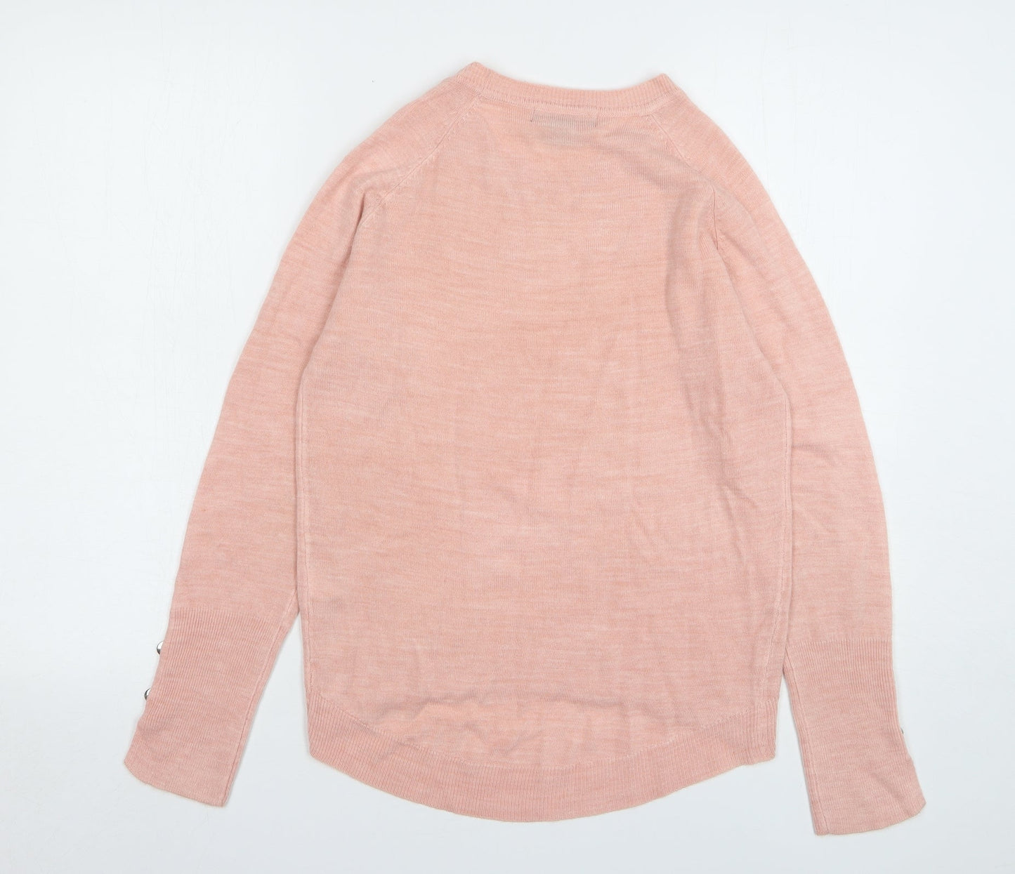 Primark Womens Pink Round Neck Acrylic Pullover Jumper Size 4