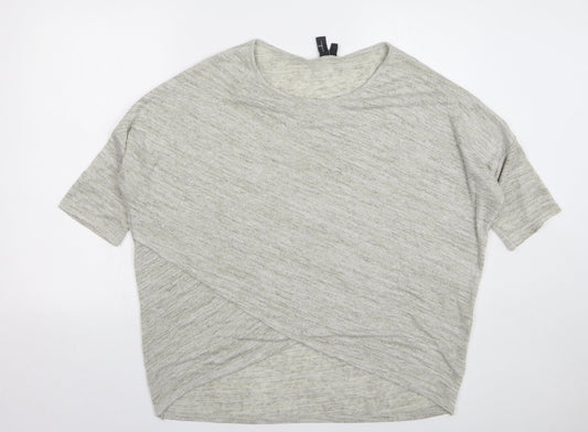 Izabel Womens Beige Viscose Basic T-Shirt Size 10 Round Neck