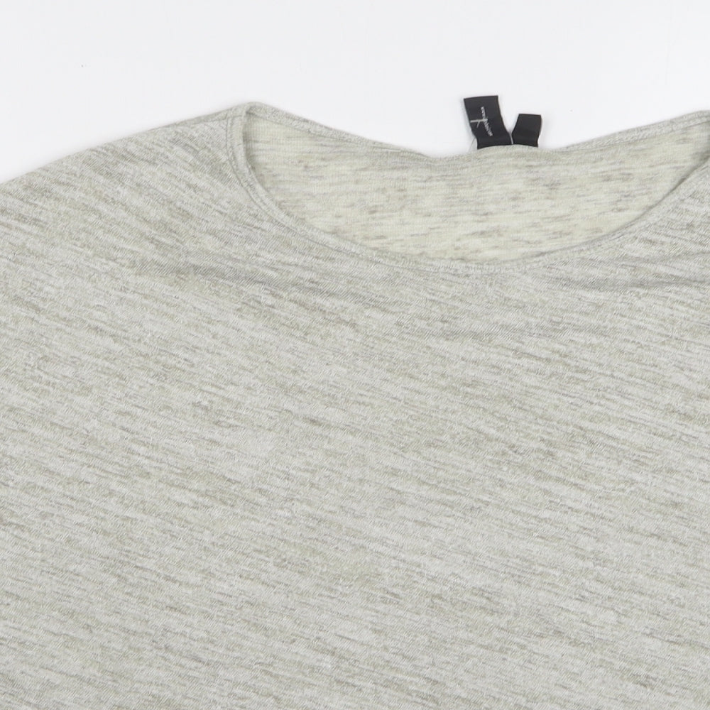 Womens UK Size 10 Izabel Beige Basic T-Shirt