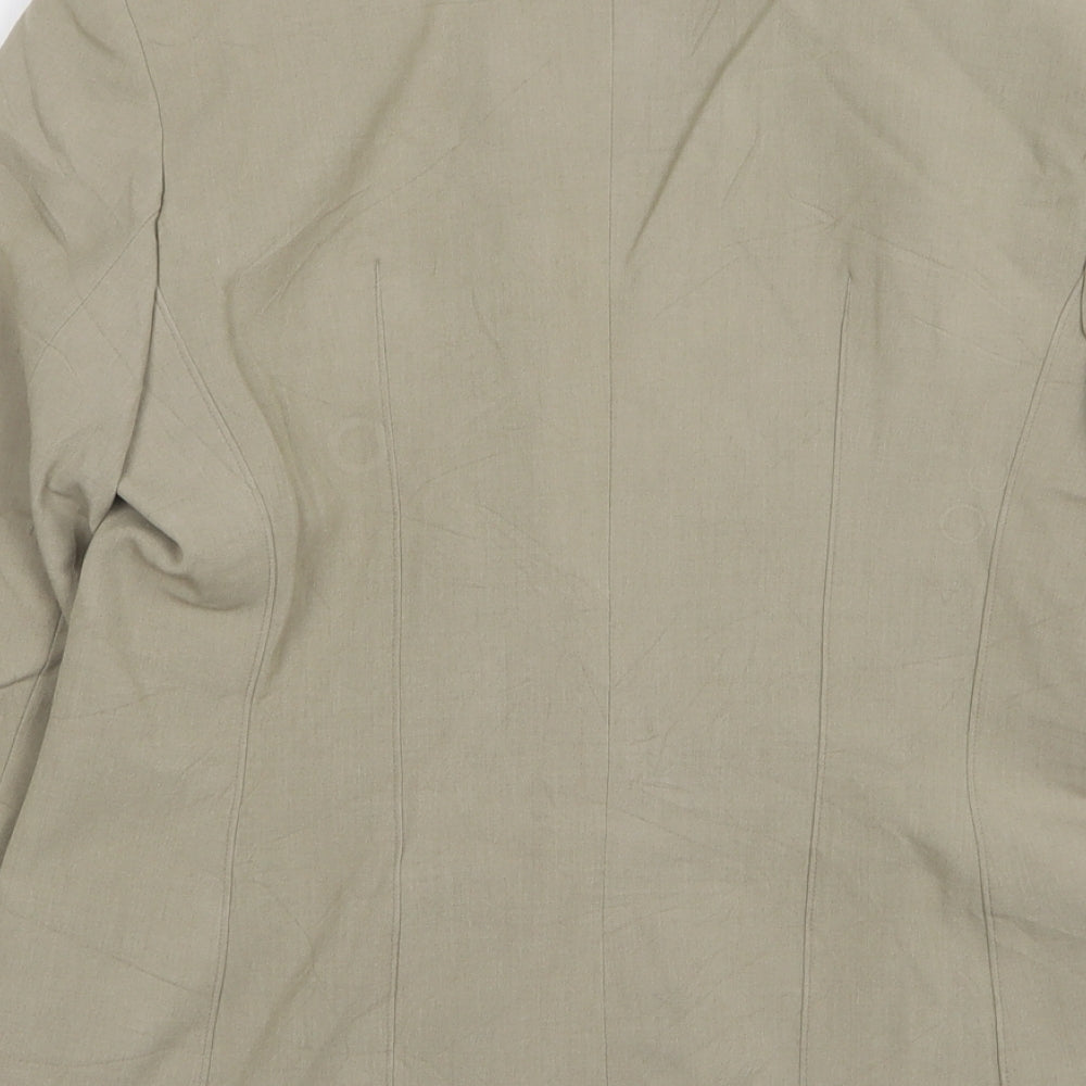 Klass Womens Beige Polyester Jacket Suit Jacket Size 12