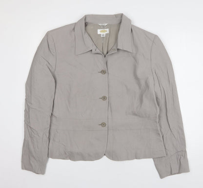 Talbots Womens Grey Wool Jacket Blazer Size 18