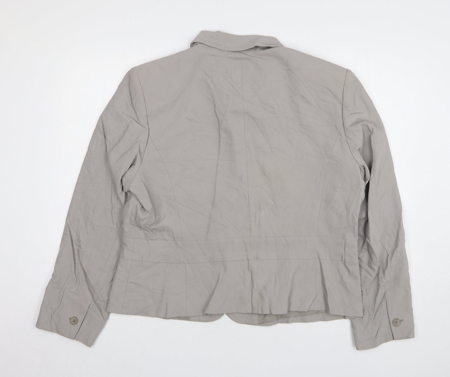 Talbots Womens Grey Wool Jacket Blazer Size 18
