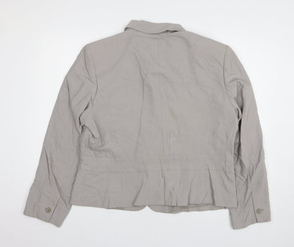 Talbots Womens Grey Wool Jacket Blazer Size 18