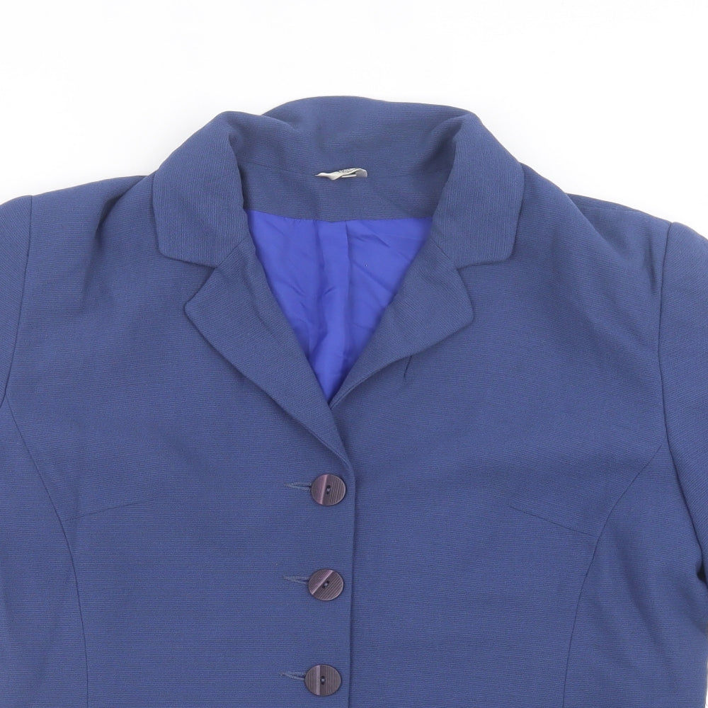 Klass Womens Blue Jacket Size 14 Button