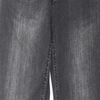 Denim & Co. Mens Grey Cotton Straight Jeans Size 30 in L32 in Regular Button