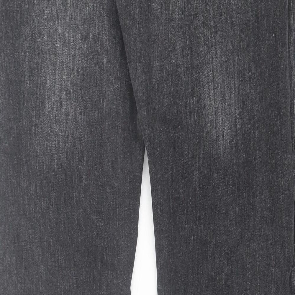 Denim & Co. Mens Grey Cotton Straight Jeans Size 30 in L32 in Regular Button