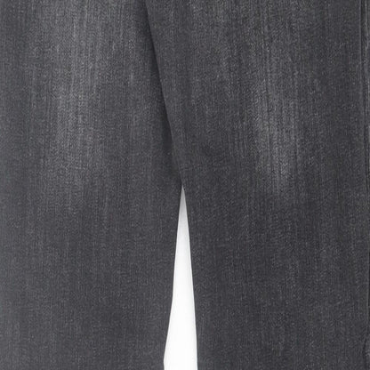 Denim & Co. Mens Grey Cotton Straight Jeans Size 30 in L32 in Regular Button