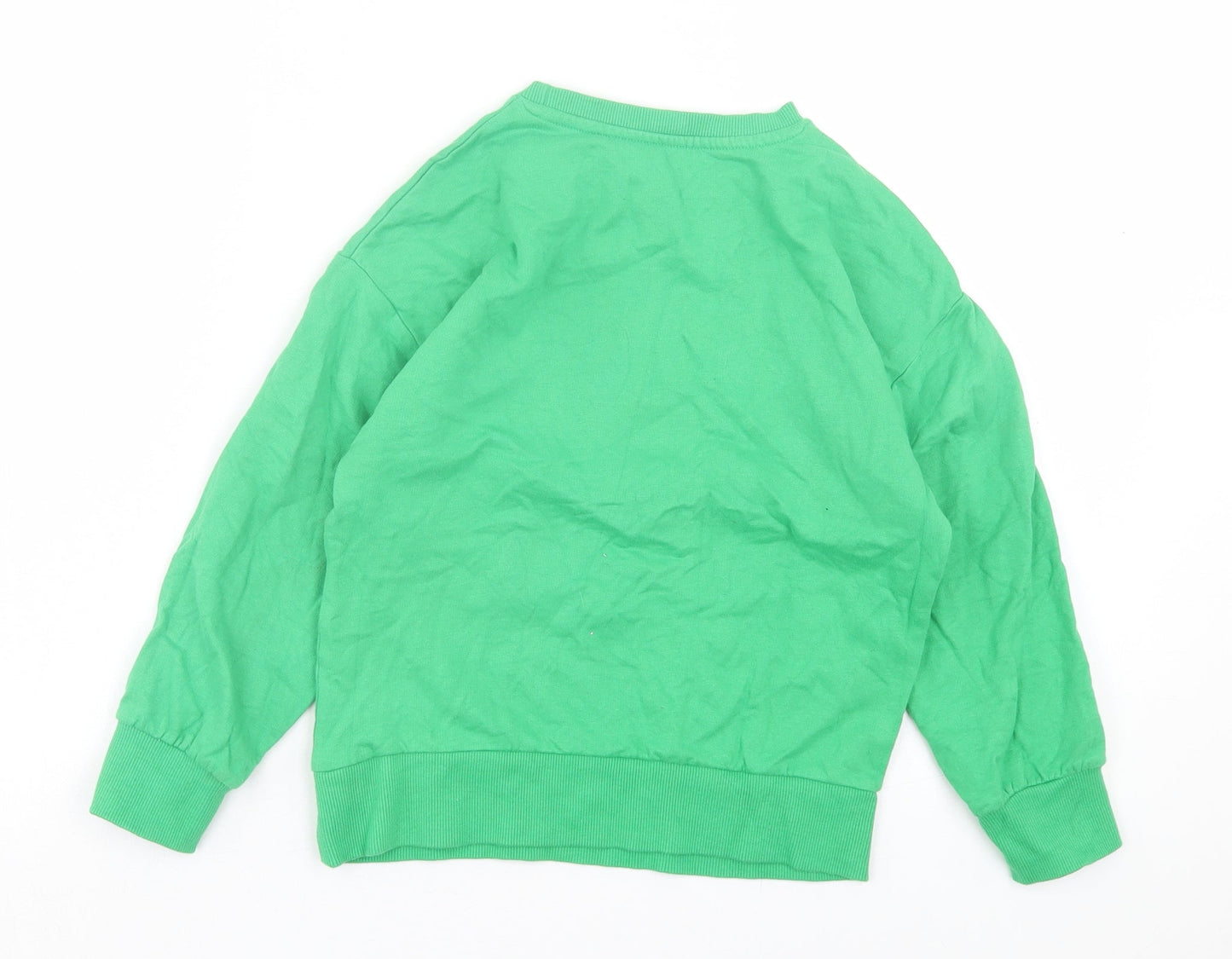 Dunnes Stores Girls Green Cotton Pullover Sweatshirt Size 7 Years Pullover - Today is my lucky day