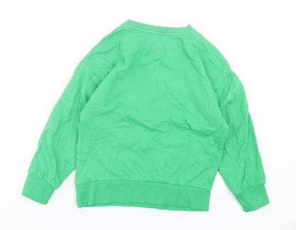 Dunnes Stores Girls Green Cotton Pullover Sweatshirt Size 7 Years Pullover - Today is my lucky day
