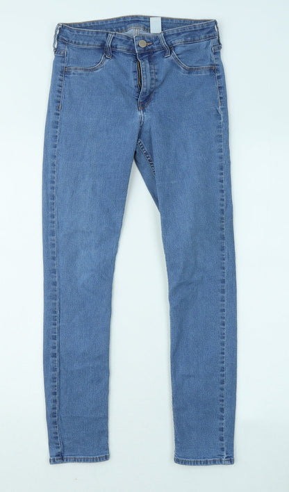 Womens UK Size 28 in H&M Regular Fit Skinny Blue Jeans