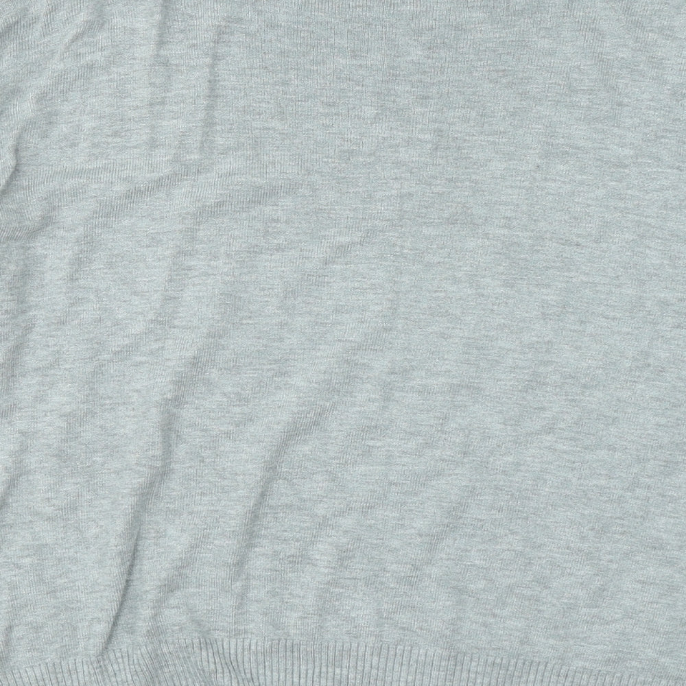 F&F Womens Grey Mock Neck Viscose Pullover Jumper Size 12