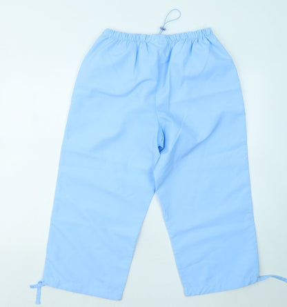 Womens UK Size 14 Pure Regular Fit Cropped Blue Trousers