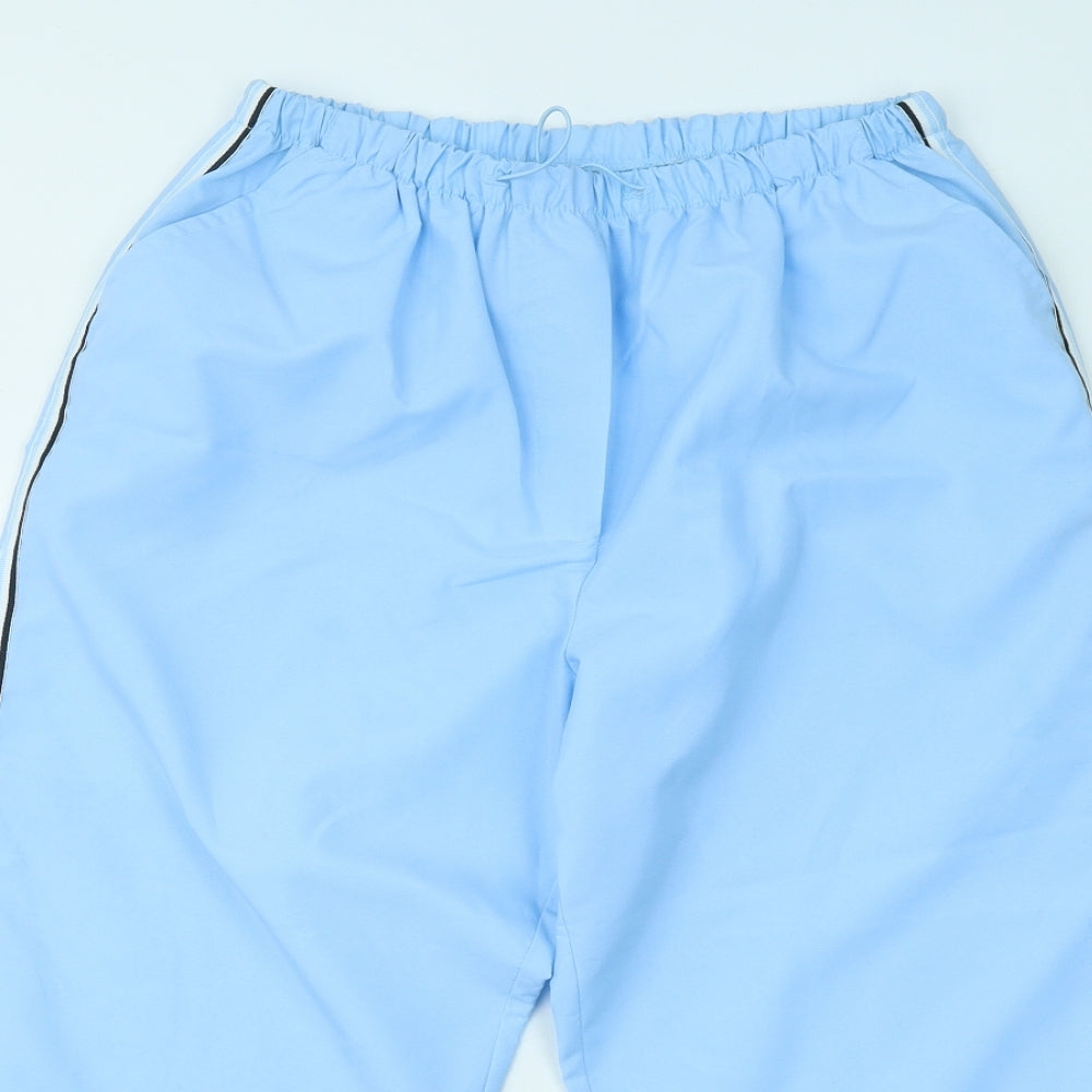 Womens UK Size 14 Pure Regular Fit Cropped Blue Trousers