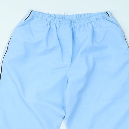 Womens UK Size 14 Pure Regular Fit Cropped Blue Trousers