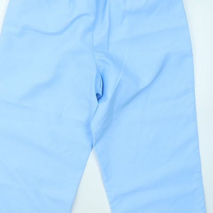 Womens UK Size 14 Pure Regular Fit Cropped Blue Trousers