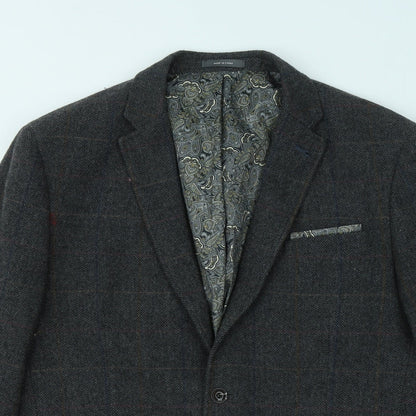 Primark Mens Grey Plaid Polyester Jacket Suit Jacket Size L
