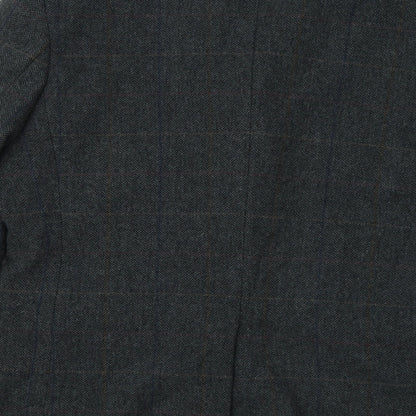 Primark Mens Grey Plaid Polyester Jacket Suit Jacket Size L
