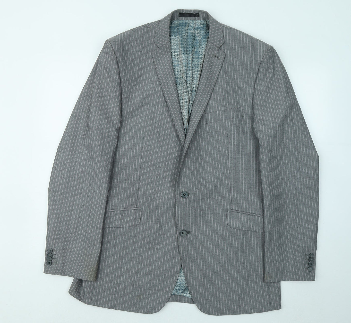 Mens UK Size 42 Preworn Regular Grey Suit Jacket