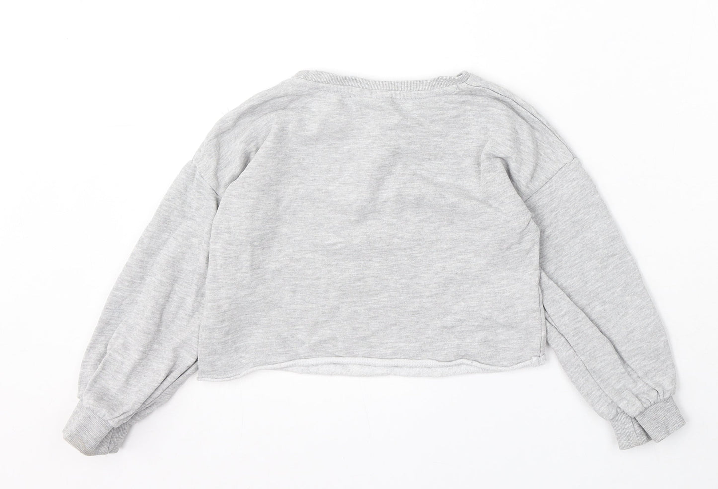 Matalan Girls Grey Animal Print Cotton Pullover Sweatshirt Size 6 Years - Love fashion