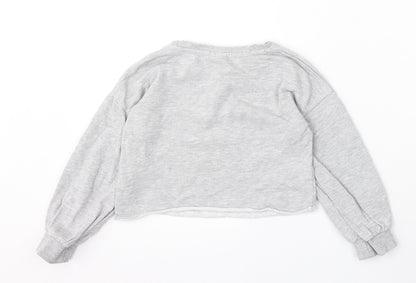Matalan Girls Grey Animal Print Cotton Pullover Sweatshirt Size 6 Years - Love fashion
