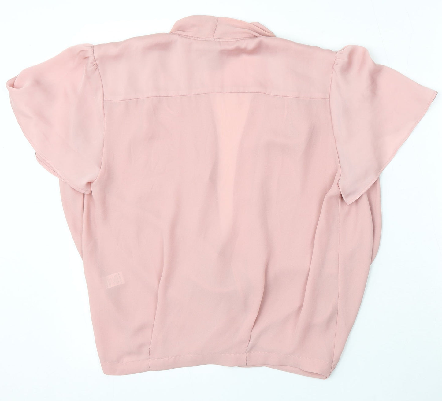 TU Womens Pink Polyester Basic Blouse Size 12 V-Neck