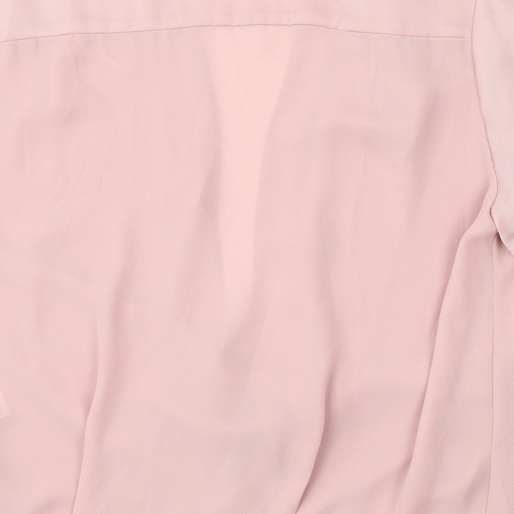 TU Womens Pink Polyester Basic Blouse Size 12 V-Neck