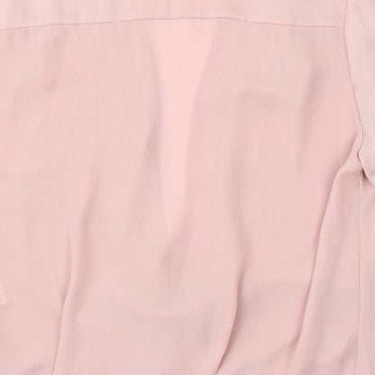 TU Womens Pink Polyester Basic Blouse Size 12 V-Neck