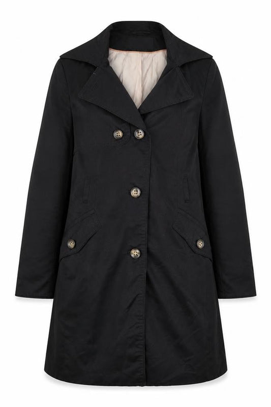 H&M Womens Black Pea Coat Coat Size 12 Button